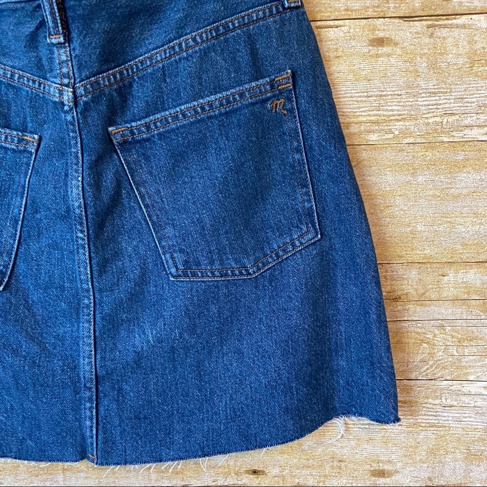 Madewell McCarren Cutout Denim Mini Skirt Raw Hem Vent Size 26 NWT - Picture 6 of 10